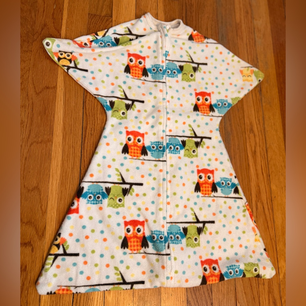 ZipaDee-Zip Kids Owl Print Sleep Sack - White with Multicolor Owls